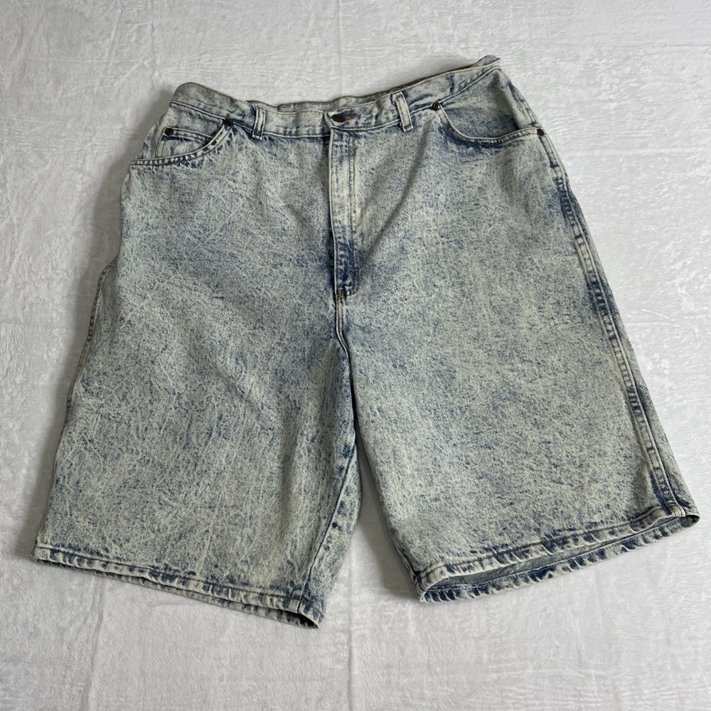 Vtg Congo Trader High Waist Acid Washed Jean Shorts Denim Size 22 USA 90's Mom